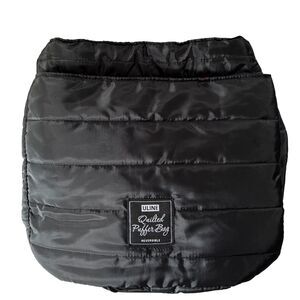 Uline Reversible Tote Quilted Puffer Travel Bag Duffel Black Red Large